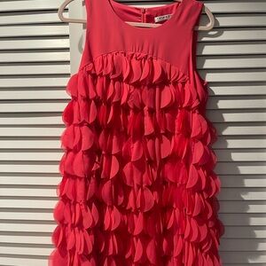 Gorgeous, tulip flutter, pink Trina Turk cocktail dress.